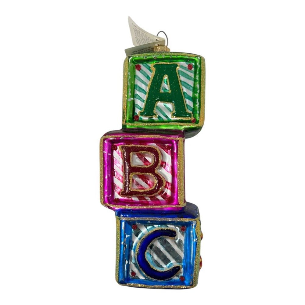 Christopher Radko ABC Ornament Hand-blown Glass Ornament 6 in 1996 NEW w/ Tag
